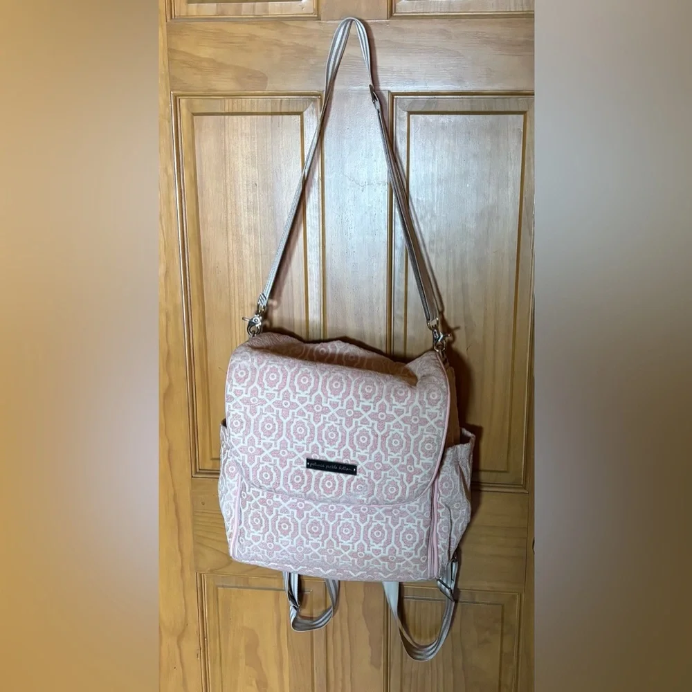 Petunia Pickle Bottom Pastel Pink Boxy Backpack Baby Diaper Travel Bag Chenille